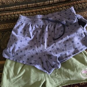 PINK Victoria's Secret Lavender and Sage Lounge Shorts Set